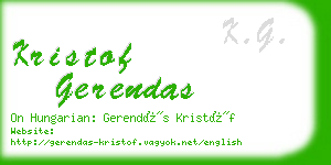 kristof gerendas business card